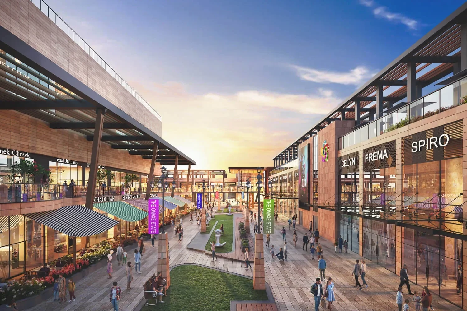 The Omaxe State commercial district artistic impression